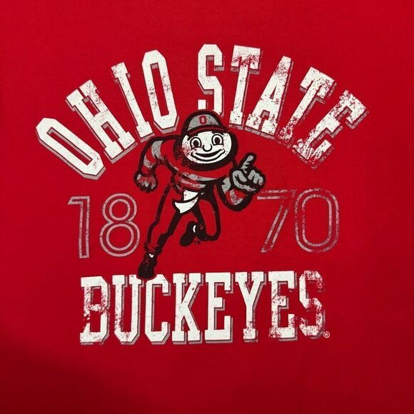 Vtg Ohio State Buckeyes Size M Brutus Graphic Tee Shirt Red College Football - Picture 3 of 4